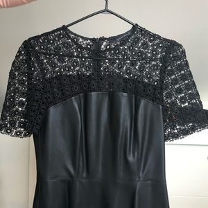 Zara Vegan Leather Aline Dress